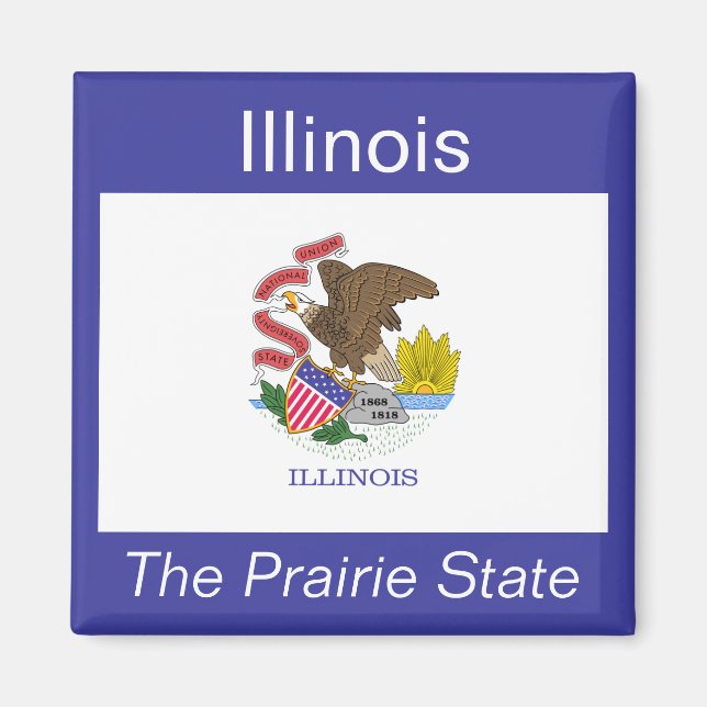 Aimant Drapeau de l'Illinois (Devant)