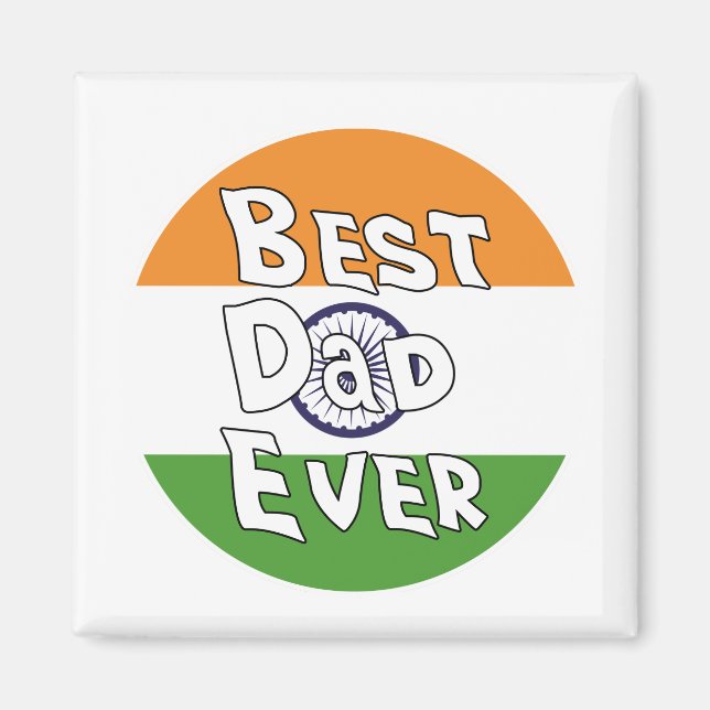Aimant Drapeau de l'Inde du meilleur papa (Devant)