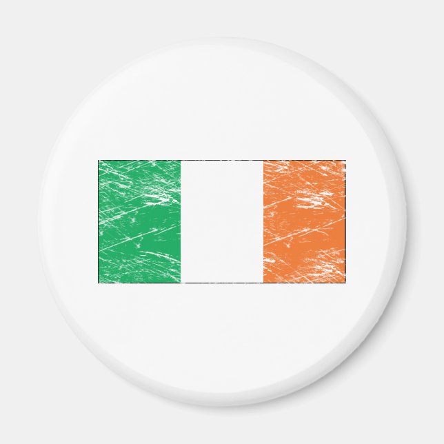 Aimant Drapeau de l'Irlande vintage (Devant)