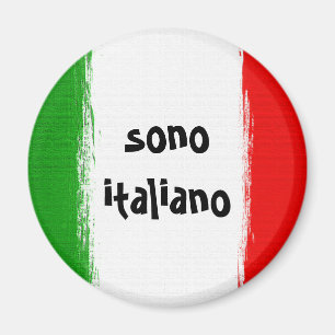Aimant Drapeau de l'Italie. j'aime l'Italie