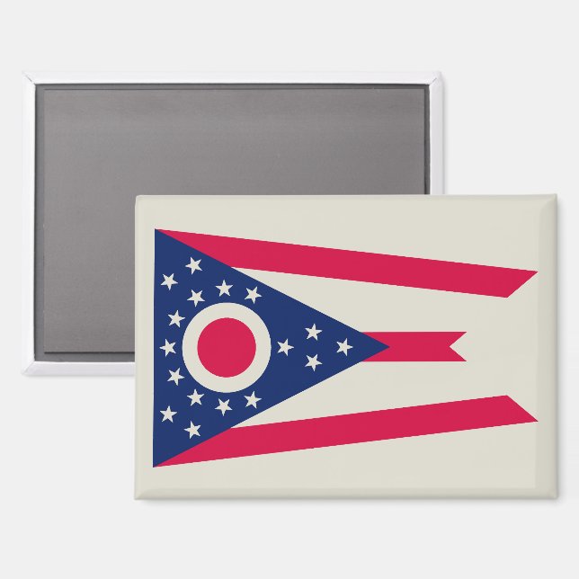 Aimant Drapeau de l'Ohio : La Bannière de l'État Buckeye (Recto/Verso)