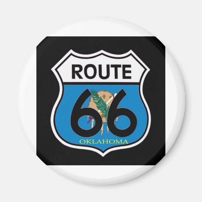 Aimant Drapeau de l'Oklahoma Route 66 Shield (Devant)