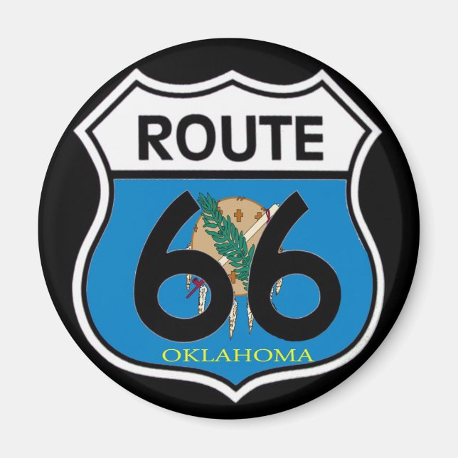 Aimant Drapeau de l'Oklahoma Route 66 Shield (Devant)
