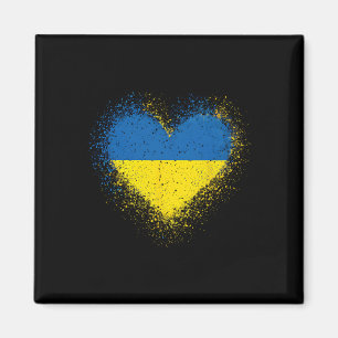 Aimant Drapeau de l'Ukraine Cœur Hommes Femmes