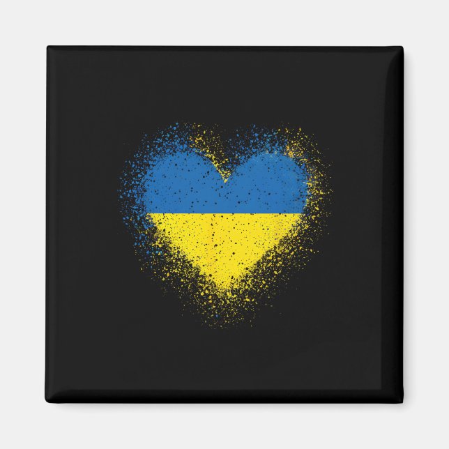 Aimant Drapeau de l'Ukraine Cœur Hommes Femmes  (Devant)