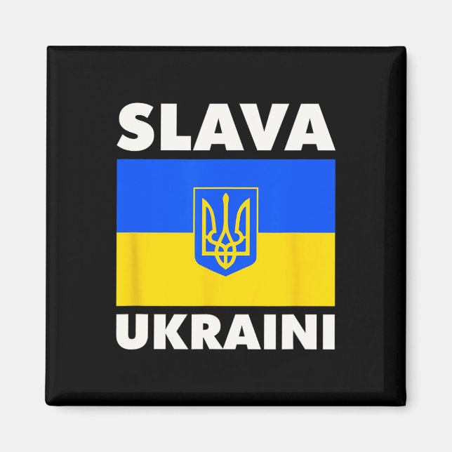 Aimant Drapeau de l'Ukraine Fierté Slava Ukraini 2  (Devant)