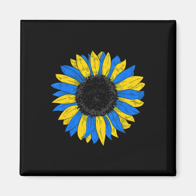 Aimant Drapeau de l'Ukraine Tournesol Drapeau ukrainien V (Devant)