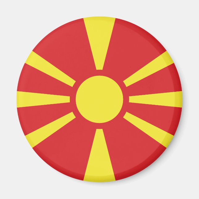 Aimant Drapeau de Macédoine du Nord (Devant)