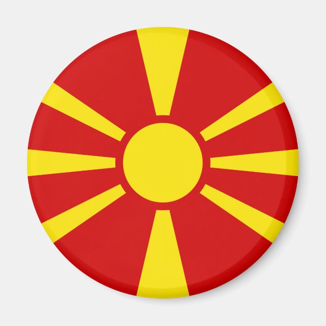 Aimant Drapeau de Macédoine du Nord (Devant)