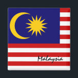 Aimant Drapeau de Malaisie & Amateurs de vacances/sports<br><div class="desc">Fridge Magnets : Malaisie et Asie - J'aime mon pays et la Malaisie drapeau cadeaux de vacances pour patriotes</div>