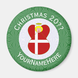 Aimant Drapeau de Noël ange danois personnalisé