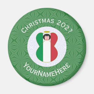 Aimant Drapeau de Noël ange italien personnalisé