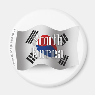 Aimant Drapeau de ondulation de la Corée du Sud
