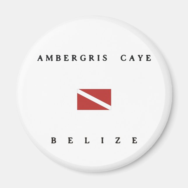 Aimant Drapeau de plongée Bélizienne Ambergris Caye (Devant)