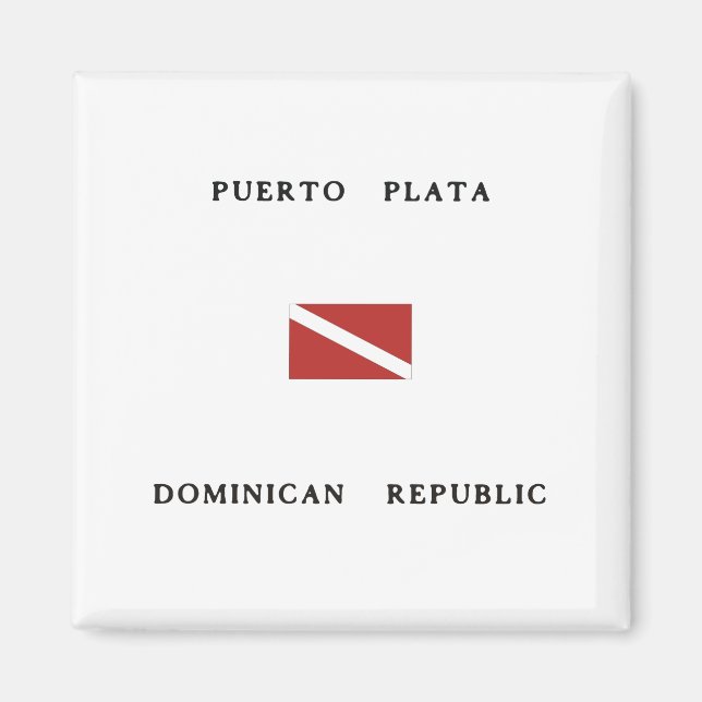 Aimant Drapeau de plongée de Puerto Plata République Domi (Devant)