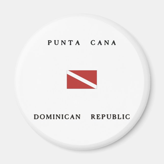 Aimant Drapeau de plongée de Punta Cana République Domini (Devant)