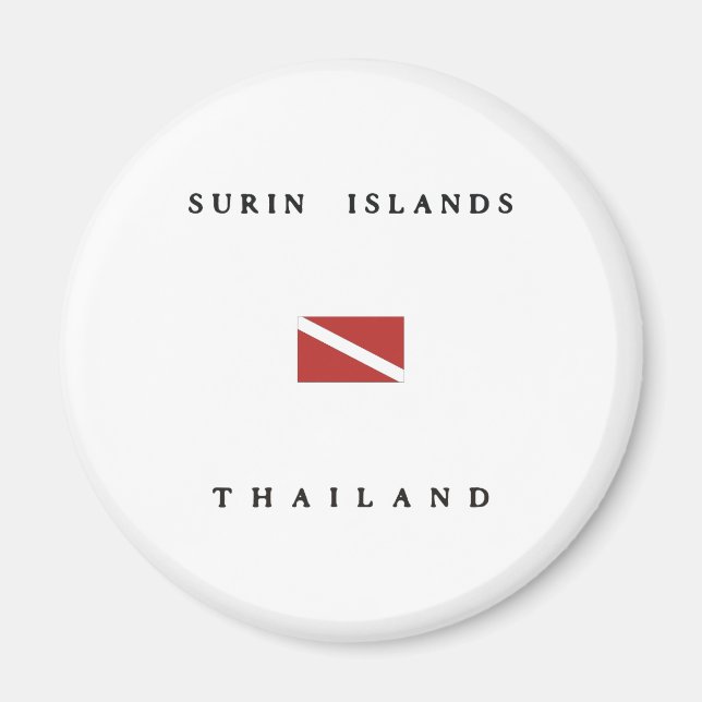 Aimant Drapeau de plongée de Surin Islands Thaïlande (Devant)