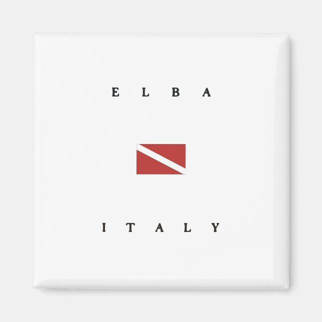 Aimant Drapeau de plongée Elba Italie (Devant)