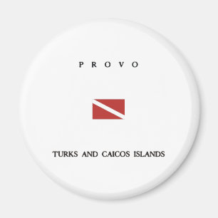 Aimant Drapeau de plongée sous-marine des îles Provo Turk
