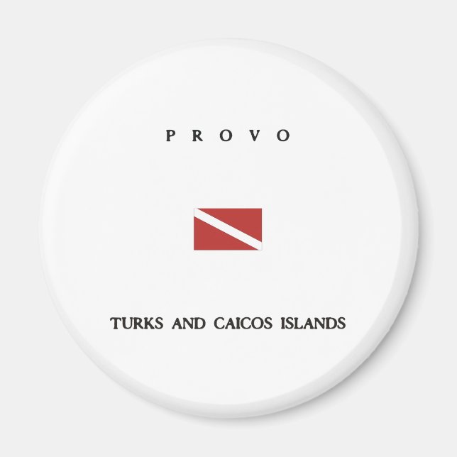 Aimant Drapeau de plongée sous-marine des îles Provo Turk (Devant)