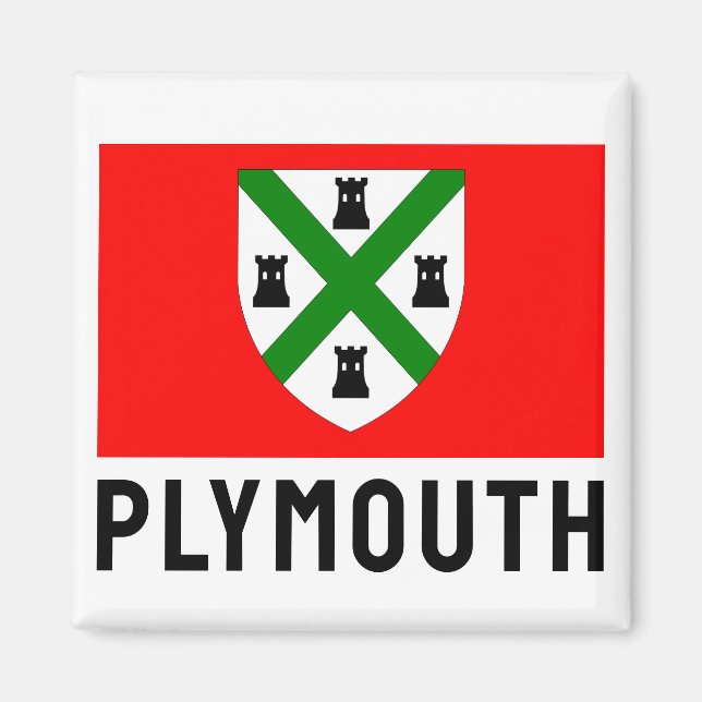 Aimant Drapeau de Plymouth (Angleterre) (Devant)