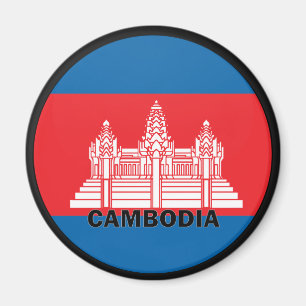 Aimant Drapeau de qualité de rondeau du Cambodge