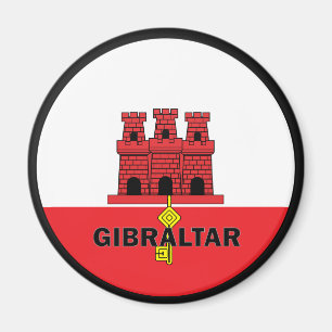 Aimant Drapeau de qualité de rondeau du Gibraltar