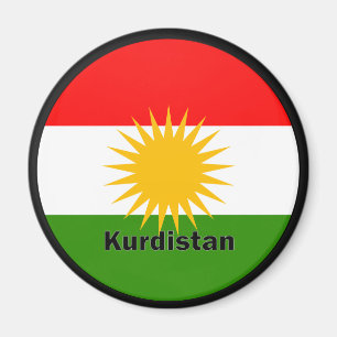 Aimant Drapeau de qualité de rondeau du Kurdistan