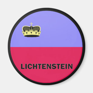 Aimant Drapeau de qualité de rondeau du Lichtenstein