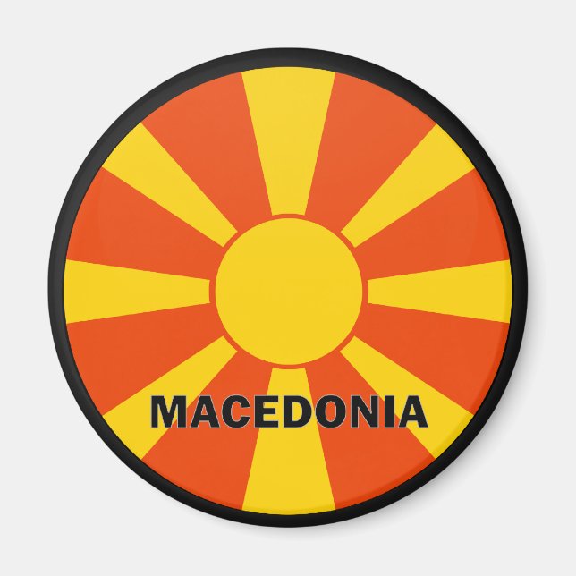 Aimant Drapeau de qualité Roundel Macédoine (Devant)