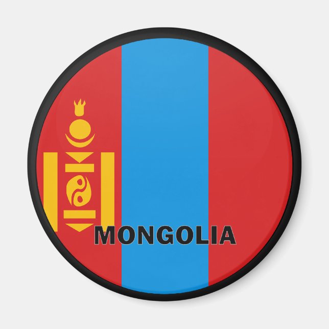 Aimant Drapeau de qualité Roundel Mongolie (Devant)