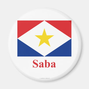 Aimant Drapeau de Saba avec le nom
