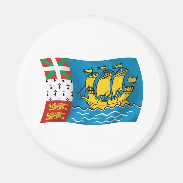 Aimant Drapeau de Saint-Pierre-et-Miquelon (Devant)