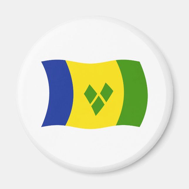 Aimant Drapeau de Saint-Vincent-et-les-Grenadines (Devant)