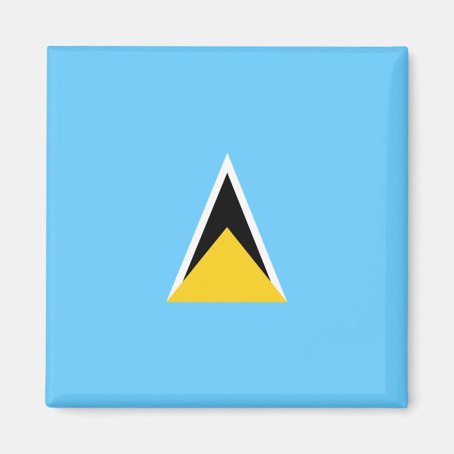 Aimant Drapeau de Sainte-Lucie (Sainte-Lucie) (Caraïbes) (Devant)