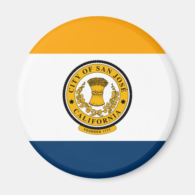Aimant Drapeau de San Jose, Californie (Devant)