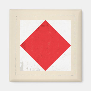 Aimant Drapeau de signal nautique de la lettre "F"