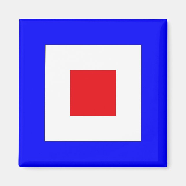 Aimant Drapeau de signalisation lettre W (Whiskey) (Devant)