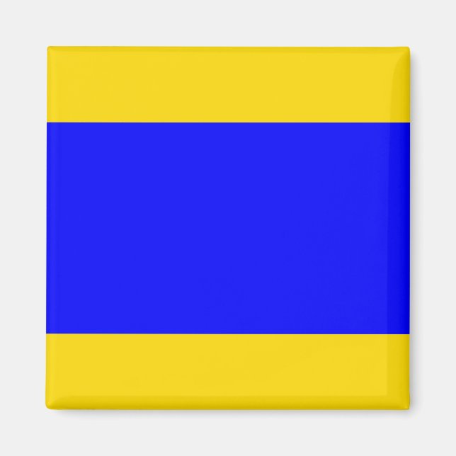 Aimant Drapeau de signalisation maritime : Lettre "D" (De (Devant)