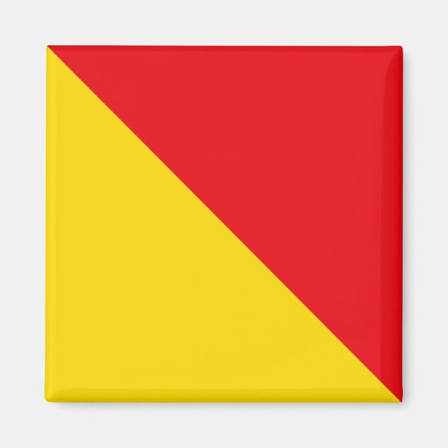 Aimant Drapeau de signalisation maritime : Lettre "O" (Os (Devant)