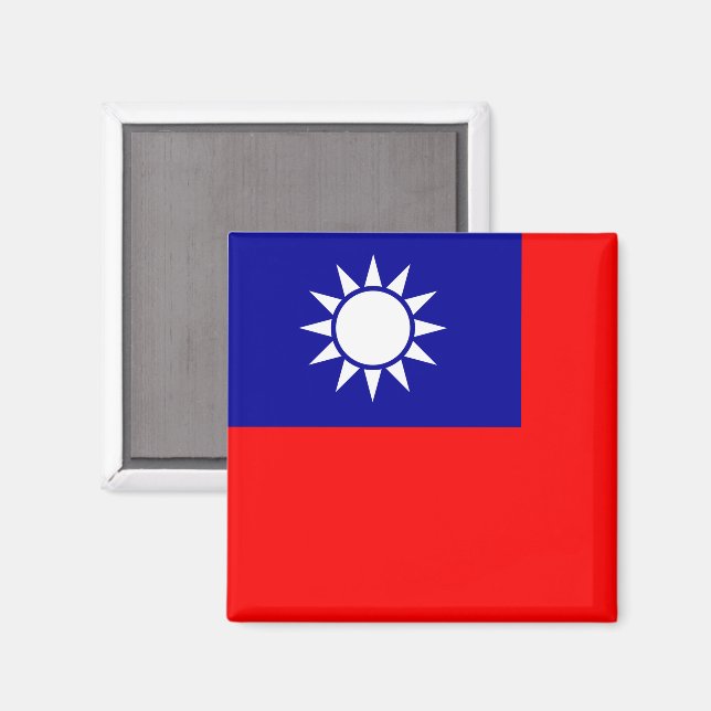 Aimant Drapeau de Taïwan : République de Chine, Taipei ch (Recto/Verso)