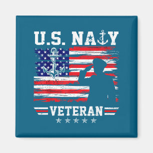 Aimant Drapeau de vétéran naval patriotique américain Éta