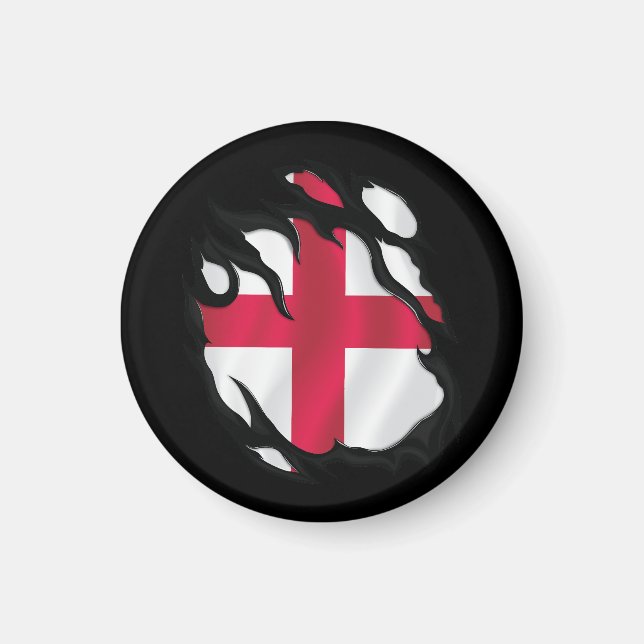 Aimant Drapeau déchiré d'Angleterre (Devant)