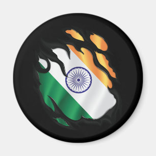 Aimant Drapeau déchiré de l'Inde