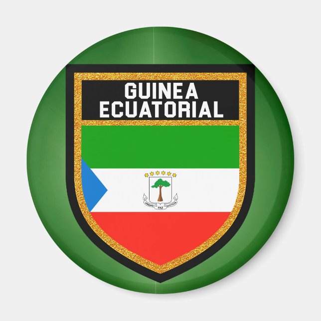 Aimant Drapeau d'Ecuatorial de Guinée (Devant)