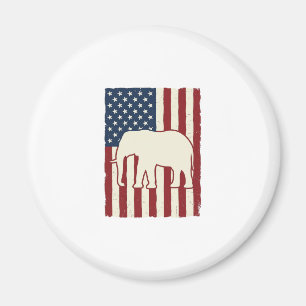 Aimant Drapeau d'éléphant patriotique Conception vectorie