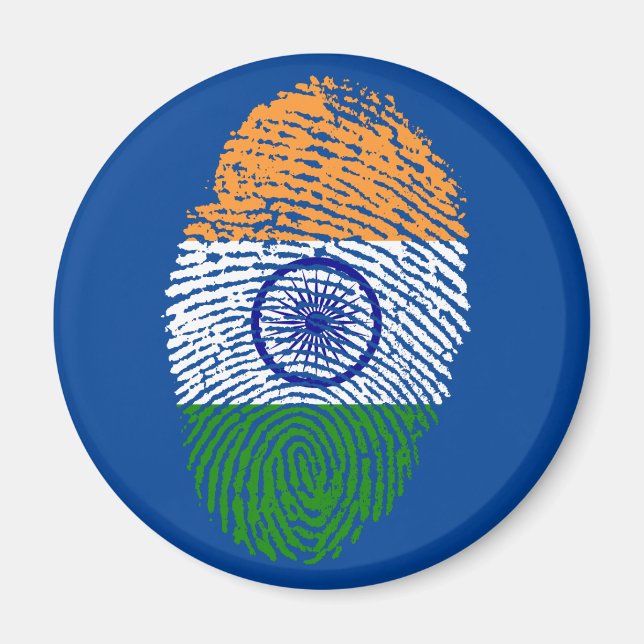 Aimant Drapeau d'empreintes digitales indien (Devant)