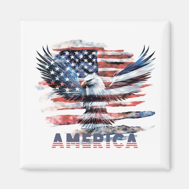 Aimant Drapeau des États-Unis. Amérique (Devant)