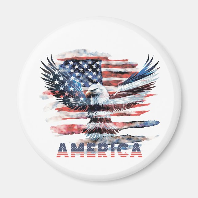 Aimant Drapeau des États-Unis. Amérique (Devant)