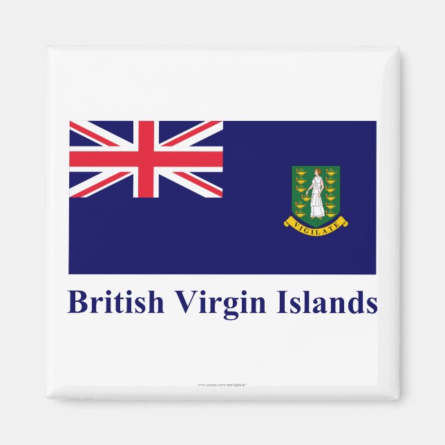 Aimant Drapeau des îles Vierges britanniques portant le n (Devant)